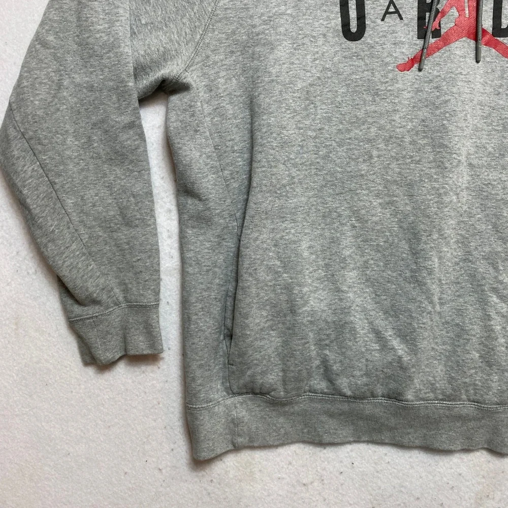 Jordan Hoodie Men XXL Gray Graphic Jumpman Pullover Athletic Sweatshirt